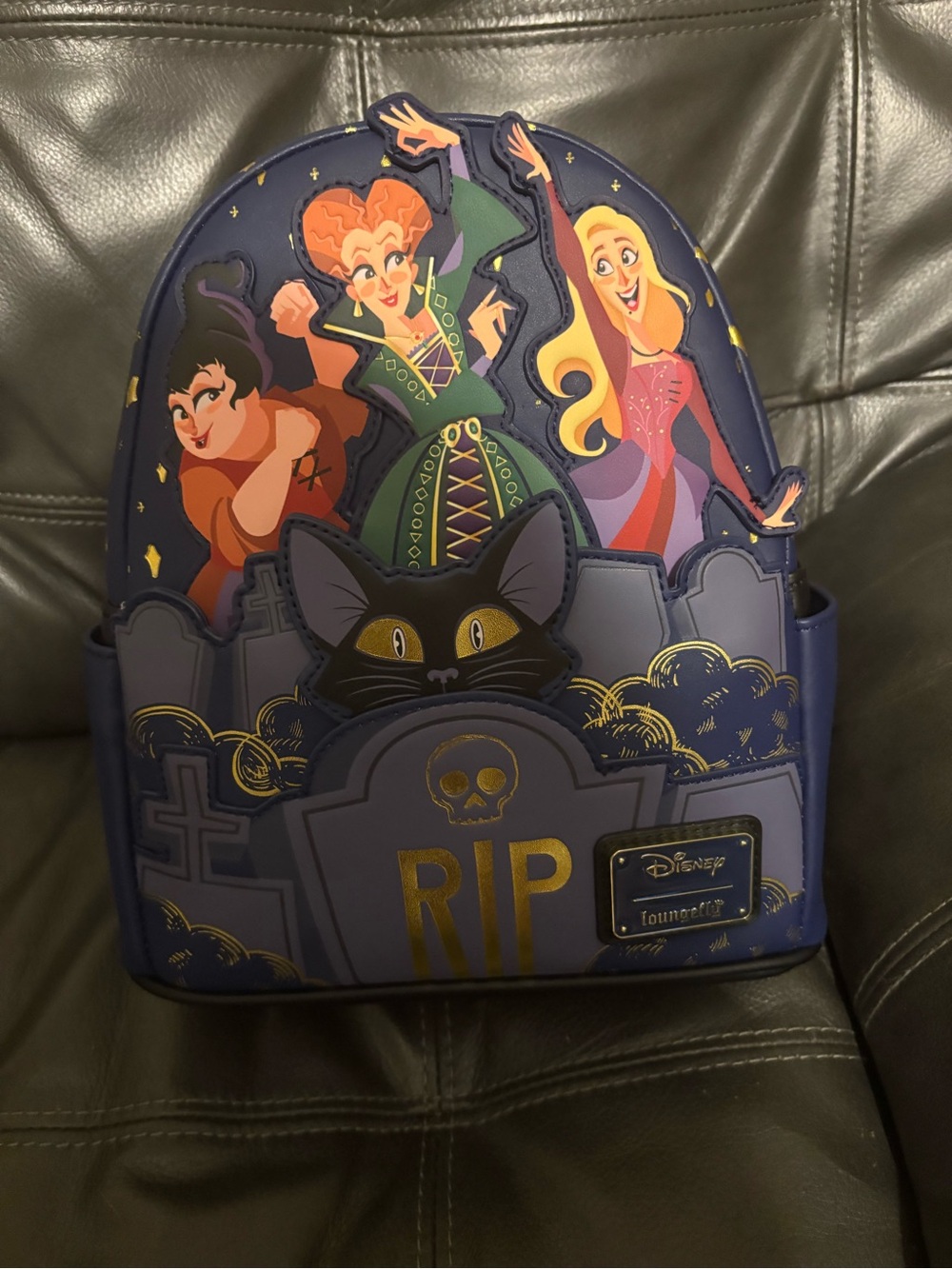 Loungefly Purple Hocus Pocus Sanderson Sisters Mini Backpack with Gold Accents